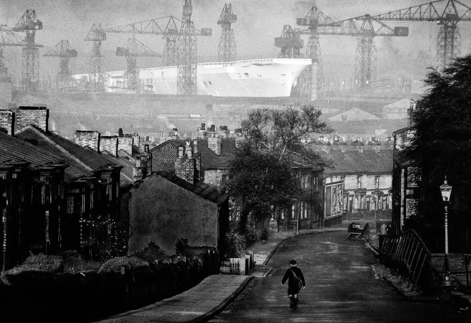 The mighty HMS Ark Royal sits on the slipway at Cammell Laird shipyard.