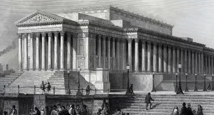 St George's Hall 19th Century lithograph